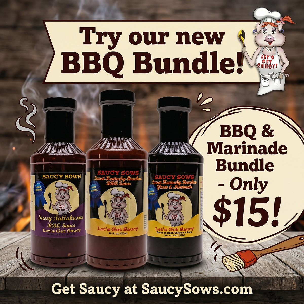 BBQ & Marinade Bundle, try all three for $15