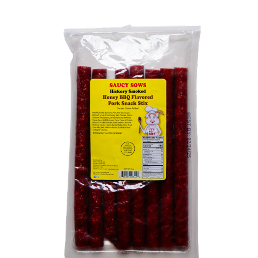 Honey BBQ Pork Snack Sticks 8oz Pkg