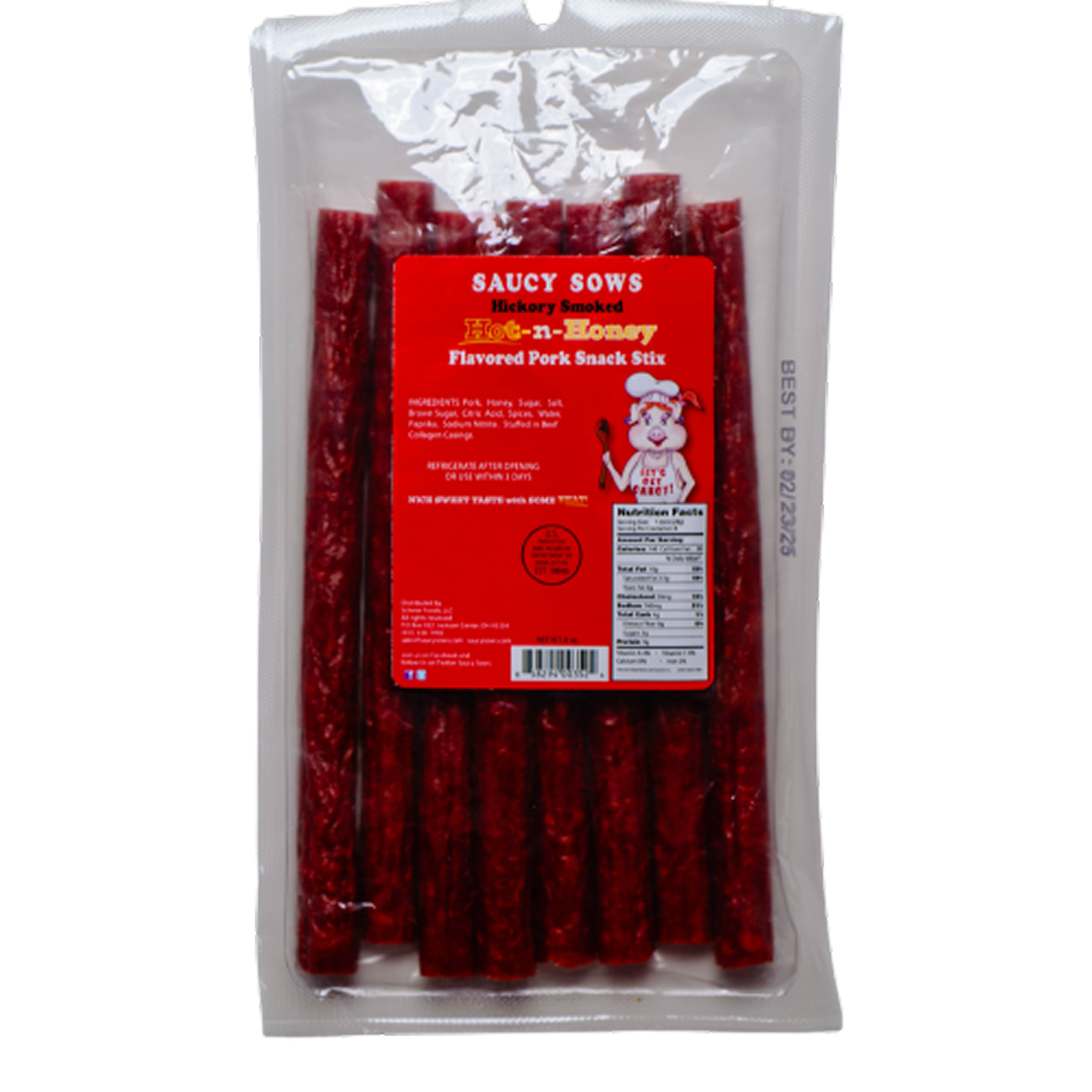 Hot & Honey Pork Snack Sticks 8oz Pkg