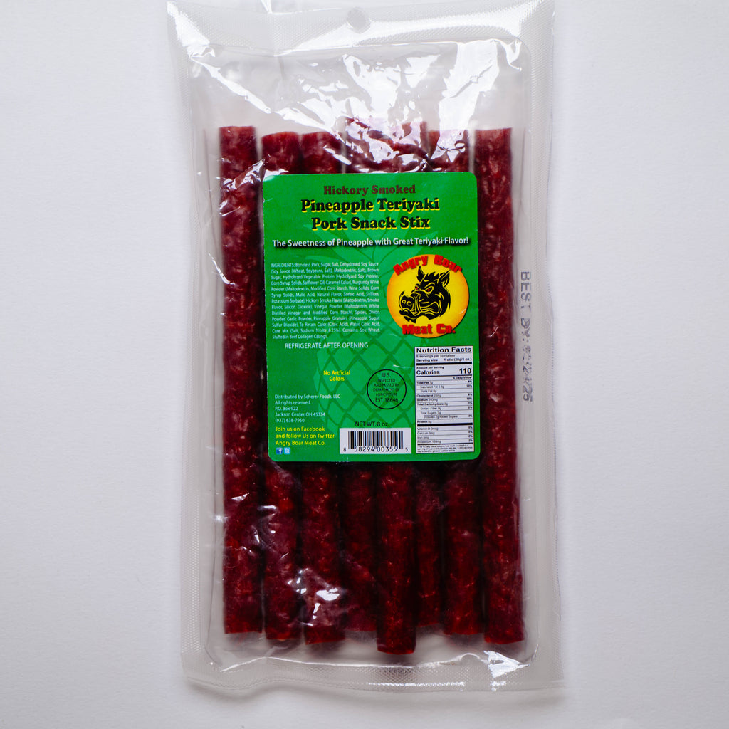 Pineapple Teriyaki Pork Snack Sticks 8oz Pkg
